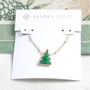 New Kendra Scott Holiday Tree Short Necklace Gold